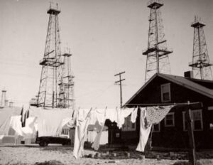 Historic oil derricks and laundry lines in Hawthorne, California, captured during the September 2023 newsletter.