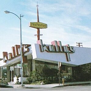 Vintage Hawthorne restaurant sign with neon lights and retro design, located in Hawthorne, Oregon, featured in the October 2023 newsletter.