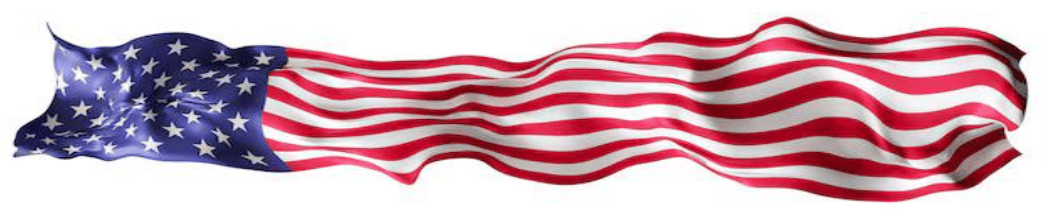 Wavy American flag representing patriotism and community spirit for Hawthorne Historical Society's July 2025 newsletter.